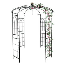 UBesGoo Garden Arbor Arch Garden Arbor Archway TrellisMetal Wedding Party Garden Arch 6.8ft x 9.5ft