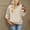 Beige, variant on BUIGTTKLOP Womens Casual Sweatshirt Crochet Lantern Long Sleeve Crewneck Lace Loose Fit Fall Pullover Tops