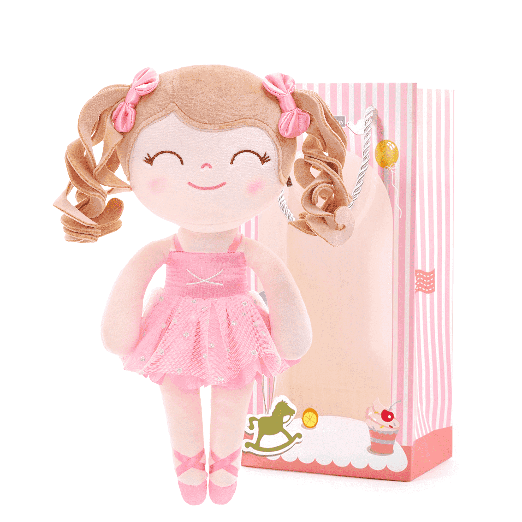 InnoGIO Ballerina Kuscheltier 33 Cm – Weiches Schmusetier Für Babys & Kinder, CE-zertifiziert, Rosa