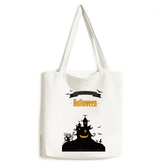 halloween bat fear art deco fashion tote canvas bag shopping satchel casual handbag