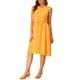 thumbnail image 5 of Allegra K Vestido sin mangas de botón delantero y cordón amarillo XL, 5 of 6