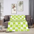thumbnail image 2 of Lucky Clover Throw Blanket, Fluffy Soft Cozy Blanket Flannel Plush Microfiber Couch Throw, 80"x60", 2 of 8