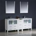 thumbnail image 2 of Fresca Torino 72" White Modern Double Sink Bathroom Vanity with Side Cabinet & Integrated Sinks, 2 of 5