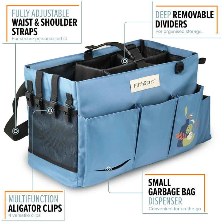 FifthStart Wearable Cleaning Caddy with Handle Caddy Organizer for Cleaning  Supplies with Shoulder and Waist Straps, Car Organizer, Under Sink  Organizer: (Blue, Large) 