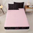 thumbnail image 4 of Erosebridal Pink Heart Bow Zipper Twin Comforter Sets with Fitted Sheet and 2 Pillowcases,Dreamy Princess Bowknot Zipper Bedding Set For Girls,Pink Reversible,4 Pieces, 4 of 7