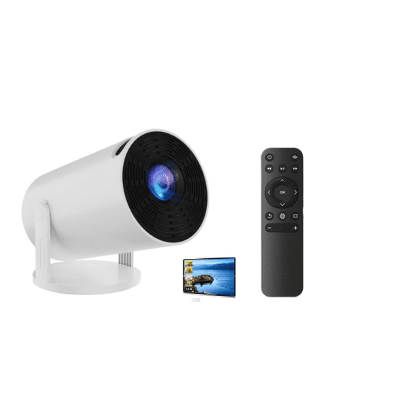 Portable Projector Hy300PRO Auto Keystone Mini Projector,4K Support Smart Projector With WiFi 6 BT Air Remote, Screen Adjustment, 180 Degree Rotation, Home Video Projector Built-In Android 13.0 OS