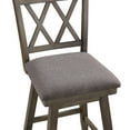 thumbnail image 4 of 24" 360 degree Swivel Counter Stool Chair Distressed Brown Gray Seat Cushion, 4 of 7