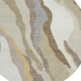 thumbnail image 5 of 8' Beige Brown And Gray Round Abstract Washable Indoor Outdoor Area Rug, 5 of 5