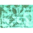 thumbnail image 1 of Ahgly Company Machine Washable Indoor Rectangle Abstract Turquoise Blue Modern Area Rugs, 3' x 5', 1 of 4