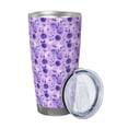 thumbnail image 2 of Fotbe Violet Pattern 20 oz Tumbler Stainless Steel Vacuum Insulated Coffee Ice Cup Double Wall Travel Flask Leak-proof Coffee Cup-Without Straw, 2 of 8