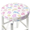 thumbnail image 3 of Pofeuu Easter Colorful Rabbit Print Round Bar Stool Covers - Super Soft and Washable Elastic Stool Cushion Slipcover Easy Clean Velvet-13 inch, 3 of 7