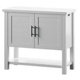 thumbnail image 3 of Twin Star Home Console Table with USB Charging Ports and Louvered Doors, 3 of 6