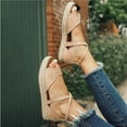 thumbnail image 4 of OAVQHLG3B Sandals for Women Clearance Fashion Women People Thick-Soled Casual Shoes Hollow Wedge Heel Casual Sandals, 4 of 5
