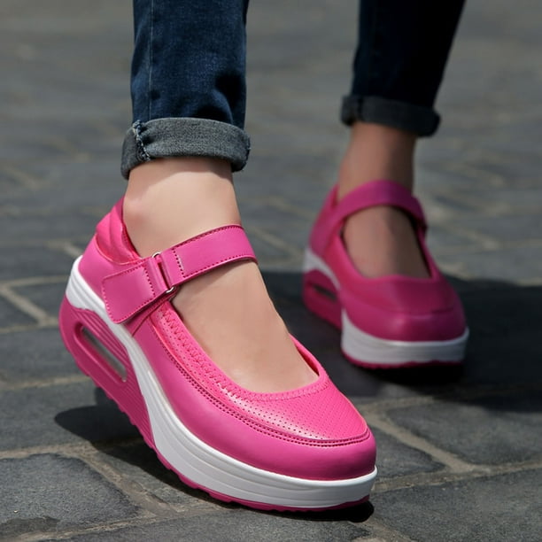 Zapatos de mujer, zapatos mecedores poco profundos, ligeros, de suela gruesa, para caminar, zapatos deportivos informales Wmkox8yii shalkjhdk3229