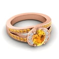 thumbnail image 3 of 2.35 Ct Unique Oval Cut Citrine Gemstone Wedding Ring for Women 14K Rose Gold Size 3 by Diamond-Capitals, 3 of 8
