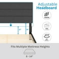 thumbnail image 3 of Boyd Sleep Sicily Black Linen Queen Size Fully Upholstered Platform Bed Frame with Adjustable Headboard, 3 of 14