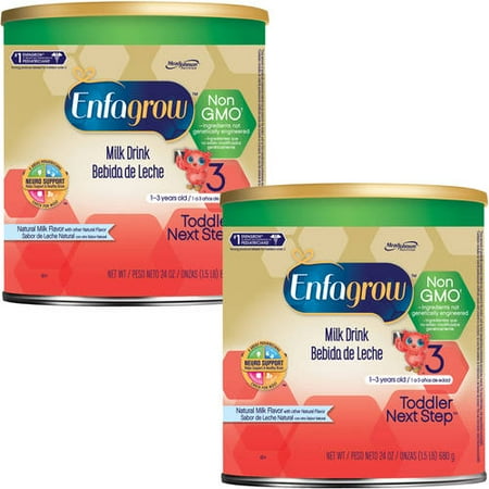 Enfagrow Toddler Next Step Non-GMO Natural Milk Drink, 24oz Powder Can, (Buy 2 and Save)