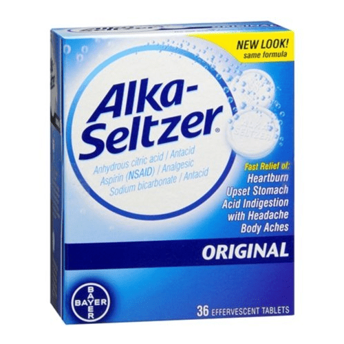 Alka Seltzer Original Tablets Fast Relief Heartburn & Sour Stomach, 36ct