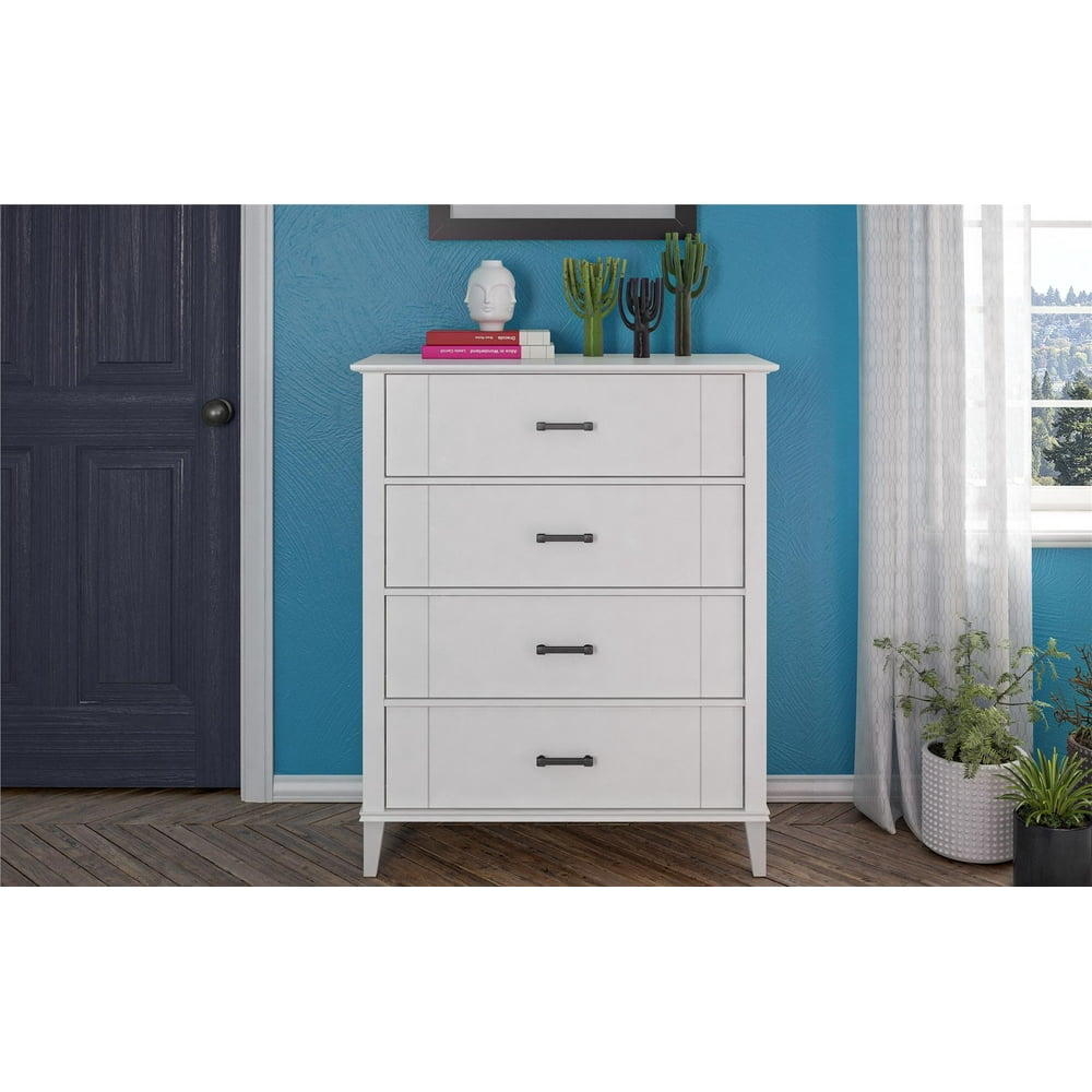 Novogratz Hazelridge 4 Drawer Dresser, White