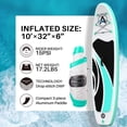 thumbnail image 3 of awesafe Inflatable Stand Up Paddle Board with Premium SUP/ISUP Accessories Including Backpack, Bottom Fin for Paddling, Paddle, Non-Slip Deck, Hand Pump, Leash, 3 of 7
