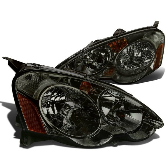 DNA Motoring Headlights Assembly for 2002-2004 Honda Acura RSX DC5, Smoked Lens Amber Corner