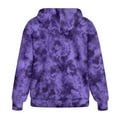 thumbnail image 5 of SCRAWLGOD Violet Tie-Dye Women's Full Zip Up Hoodies Casual Loose Fit Jacket Autumn Outfits Comfortable Elastic Sweatshirt with Relaxed Shoulder for Travel Party, 3XL, 5 of 7