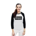 thumbnail image 2 of Thread Tank Nope. Unisex 3/4 Sleeves Baseball Raglan White Black Small, 2 of 4