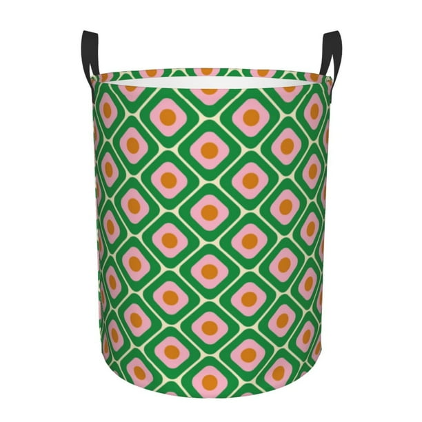 Balery 60s and 70s Style Cesta de ropa redonda con asas, impermeable, independiente, para ropa, juguetes, dormitorio y familia-Medium