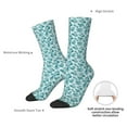thumbnail image 4 of Rateoe Teal turquoise shell for Women Casual Calf Socks - Cute Crew Socks - Thin Soft Above Ankle Socks Size 5-11, 4 of 6