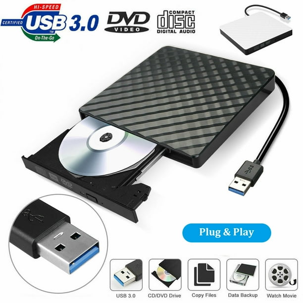 External USB 3.0 DVD RW CD ROM Writer Drive Burner Reader Player For