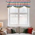 thumbnail image 3 of Geometric Bohemia Tie Up Valances Curtain, Adjustable Kitchen Stripes Blue Orange and Yellow Valances for Windows Decor, Rod Pocket Short Curtains Set for Bedroom/Bathroom, 54"x18", 3 of 9