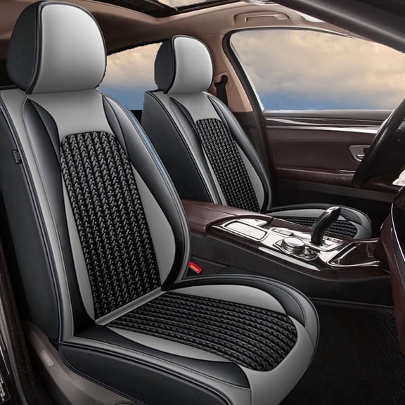 LAONNVIR Car Seat Covers Fit for Cadillac XTS 2013-2019 Full Set Leather Seat Cushion Waterproof Automotive Seat Protectors Grey,Full Set(5 Seat)