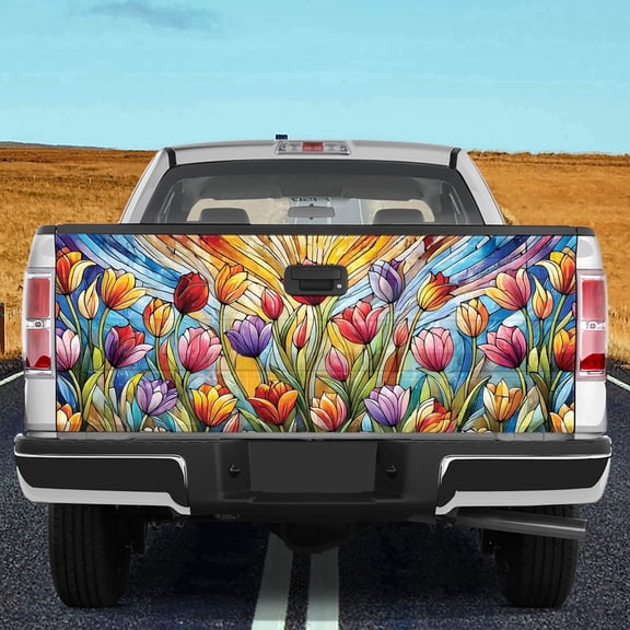 Lotusprinthandmade America Flag Chicken Tailgate Wrap 26 x 66 in Truck Decal