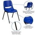 thumbnail image 6 of Flash Furniture 5 Pack HERCULES Series 880 lb. Capacity Blue Ergonomic Shell Stack Chair with Black Frame, 6 of 14