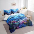 thumbnail image 2 of spefrowx Spotted Seals Queen Bedding for Kids Boys, Dreamy Coral Marine Life Bedding Comforter Set Queen, Polka Dot Reversible, 7-Piece, 2 of 6