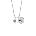 thumbnail image 2 of Delight Jewelry Silvertone Mini Paw with Blue Crystals Silvertone Script Initial Disc - C - Charm Necklace, 20"+3", 2 of 4