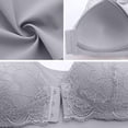 thumbnail image 6 of ZhangNan Senior Bras For Everyday Wear, No Underwire Front Closure Lace Senior Full Coverage Support Everyday Bralettes, Gray Front Closure Bras For Easy Dressing, Gray M, Size M-5XL, 6 of 9