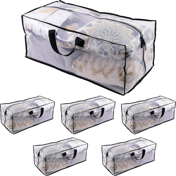 EcoNesxp Extra Large Moving Boxes Sturdy Handles Heavy Duty Moving Supplies Transparent Zipper College Packing Storage Boxes