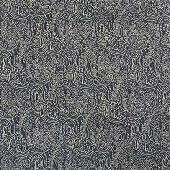 Designer Fabrics B627 54 in. Wide Navy Blue, Traditional Paisley Jacquard Woven Upholstery Fabric