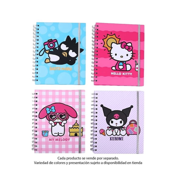 Libreta Espiral MyShop Hello Kitty y sus amigos con Resorte Raya 18 cm 100 hojas Varios Modelos 1 Pieza