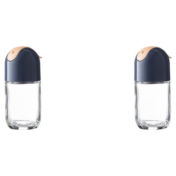 Botellas de Condimentos Cateissary 100ML Tarro de Sal y Especias Recipiente de Almacenamiento de Vidrio Azul 2Conjunto