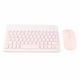 thumbnail image 4 of Juego de teclado Bluetooth de 10 pulgadas con carga USB, teclado inalámbrico ultrafino y silencioso con mouse DPI para teléfono celular y computadora portátil, color rosa, 4 of 12