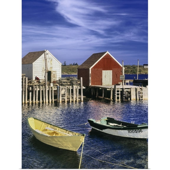 Great BIG Canvas | Rolled Darwin Wiggett Poster Print entitled Blue Rocks Harbour, Blue Rocks, Nova Scotia, Canada