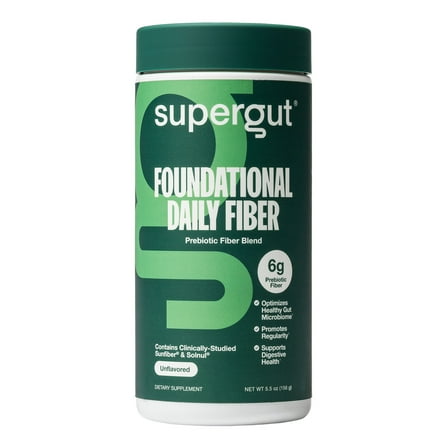 Supergut Foundational Daily Fiber Unflavored Prebiotic Fiber Blend for Gut & Digestive Health, 5.5 oz, 20 Servings