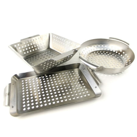 Yukon Glory 1456 3-Piece Mini BBQ Basket Accessory Set; High-Quality Professional-Grade Perfect for Barbecues, use on Any Type of Grill-Gas, Charcoal or Electric; Warranty Included Yukon Glory 1456 3-Piece Mini BBQ Basket Accessory Set; High-Quality Professional-Grade Perfect for Barbecues, use on Any Type of Grill-Gas, Charcoal or Electric; Warranty Included