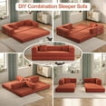 thumbnail image 6 of Orange convertible teddy sofa bed set with 2 pillows, 5-in-1 modular three-seater sofa for small spaces, removable machine-washable fabric, pet-friendly, suitable for large and small l, 6 of 7