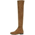 thumbnail image 2 of YDN Women Classic Round Close Toe Suede Side Zipper Knee High Boots Chunky Low Heel Stretchy Over The Knee Boots Shoes Size 6.5 Brown, 2 of 4