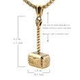 thumbnail image 3 of HZMAN Thor Hammer Stainless Steel Necklace For Men and Women Hammer Pendant Necklace 22+2 Inch Chain, Gold, 3 of 8