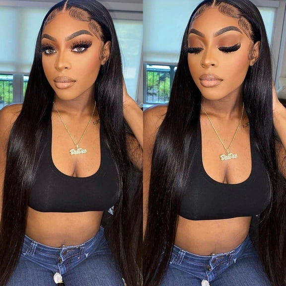 Women's long layered wig, natural wave wig, human hair side parting, heat resistant, lightweight, tangle free, suitable for daily use and clothing