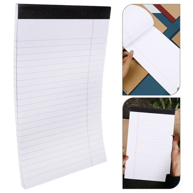 OULII 8Pcs White Legal Pads A5 Tearable Office Notepads Wide Ruled Smooth Writing Paper